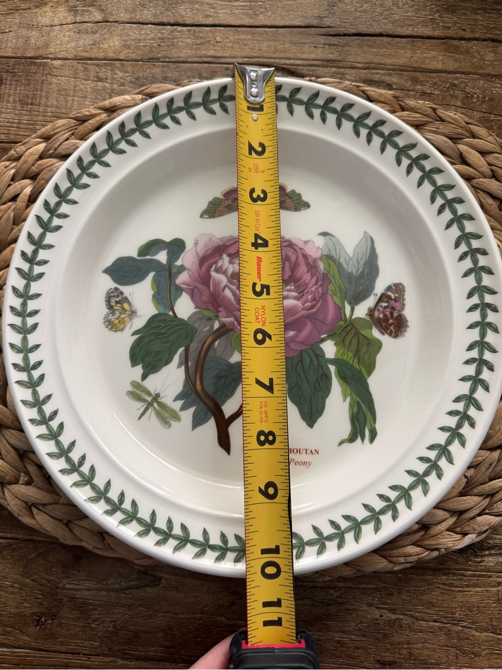 Vintage Portmeirion Botanic Garden Shrubby Peony 10.5" Dinner Plate - Picture 3 of 5